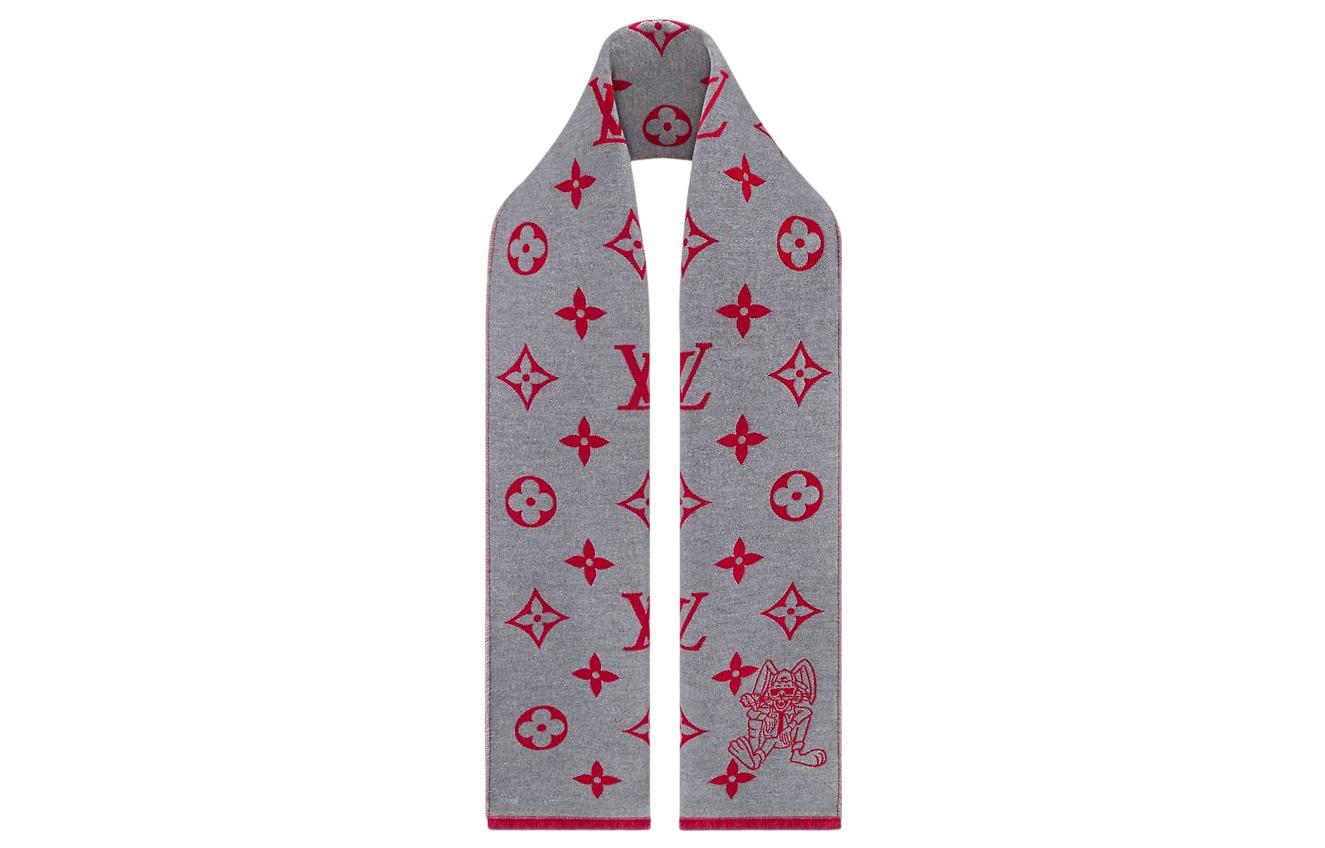 LOUIS VUITTON Rabbit Logo Wool Knit  Scarf Fashion Casual. M77962 圖 3