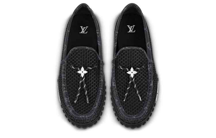 Shop Kasut Louis Vuitton Racer Moccasins 'Hitam' 1AAQVV