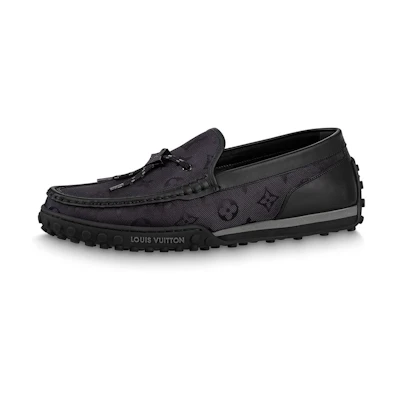 LV Racer Moccasins Shoes 'Black Mesh Monogram'