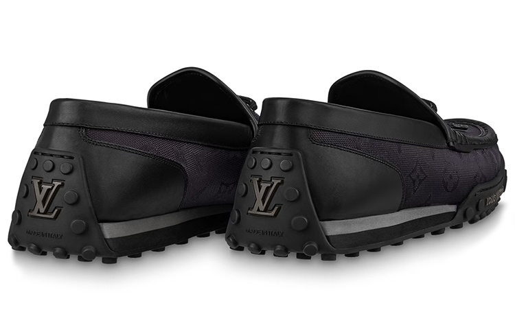 Shop Louis Vuitton Racer Moccasins Shoes 'Black Mesh Monogram' 1ABMJG