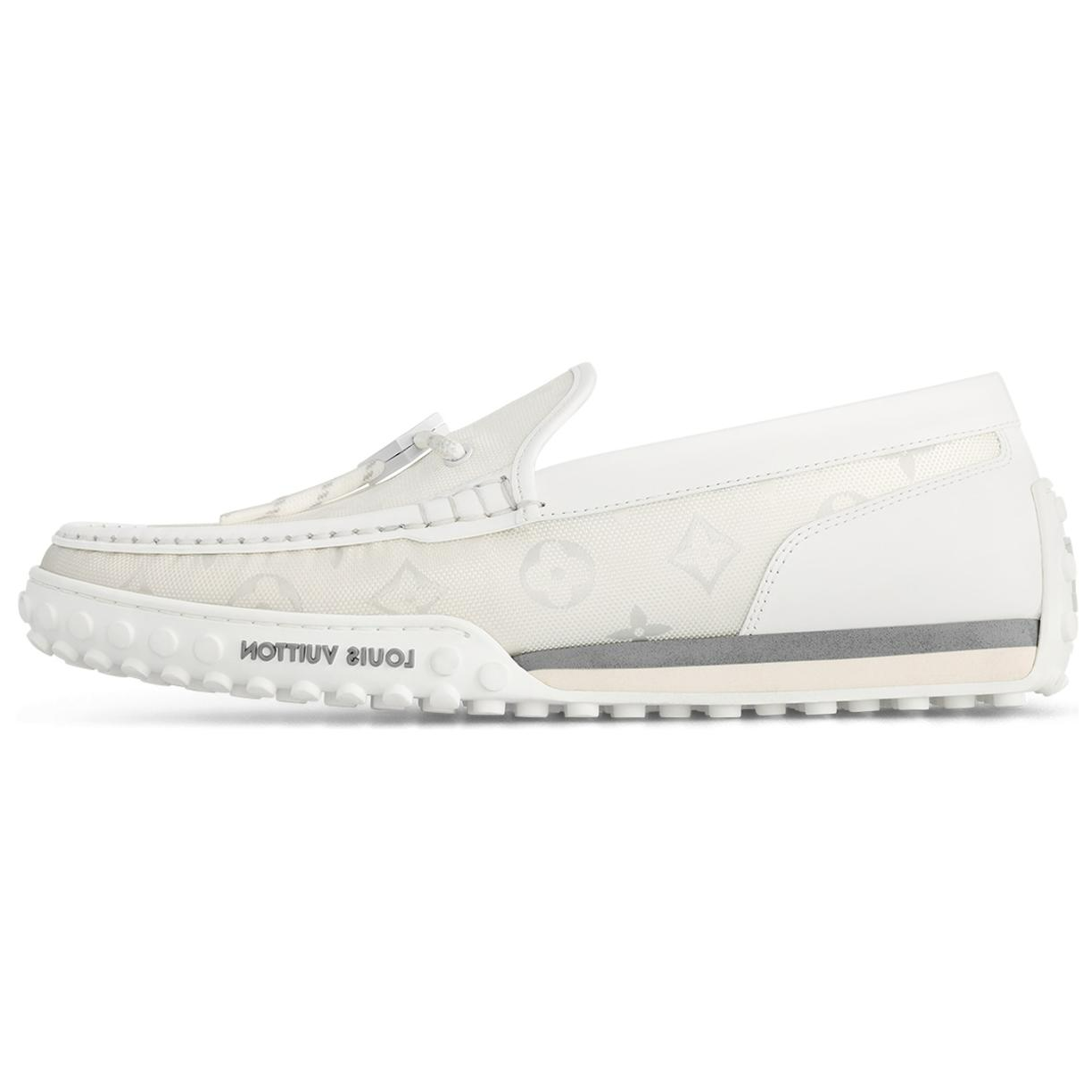 Louis Vuitton Racer Moccasins Shoes 'White Mesh Monogram' 1ABMLG