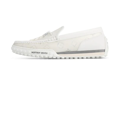 LV Racer Moccasins Shoes 'White Mesh Monogram'