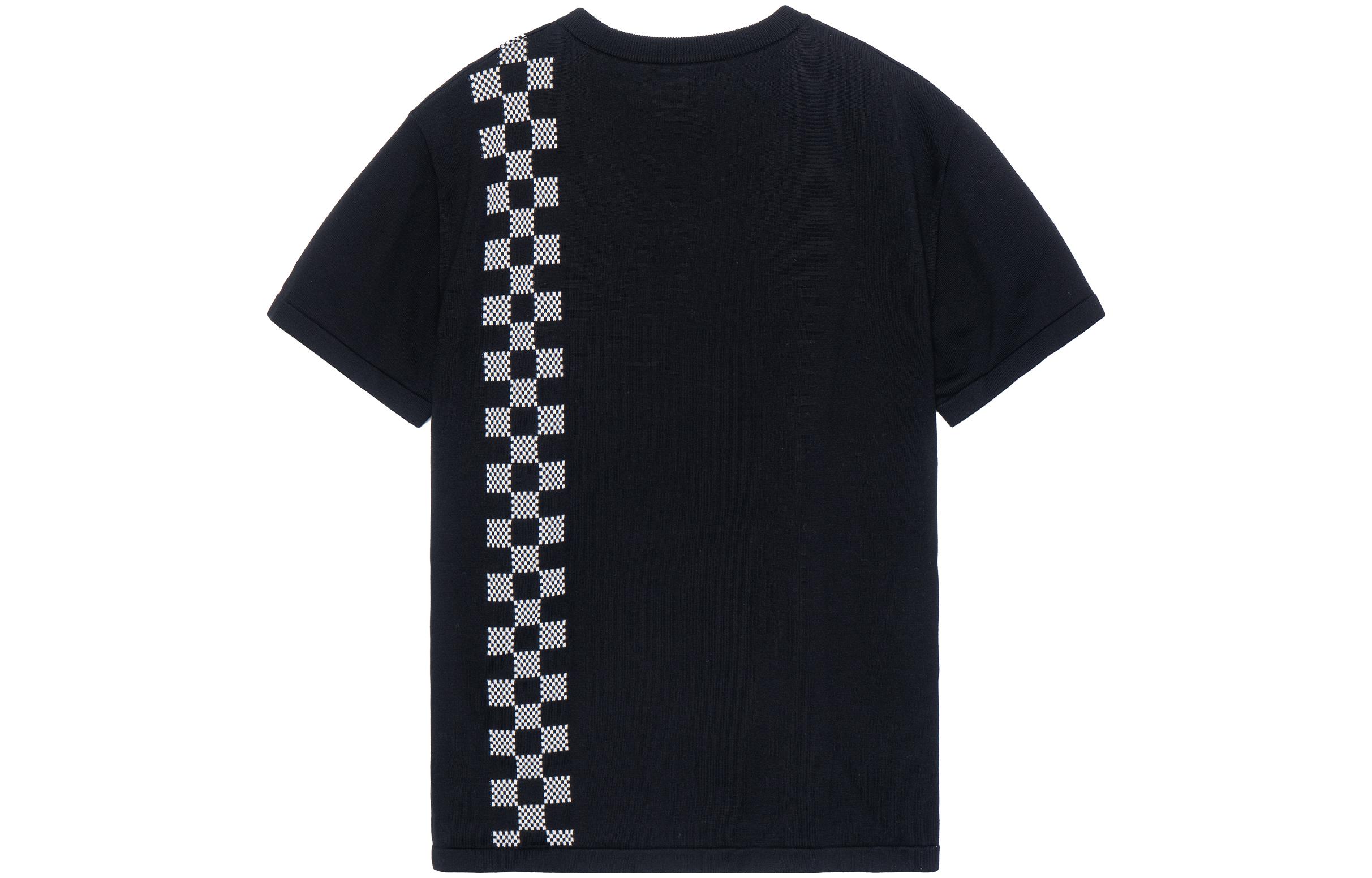 Lookbook LOUIS VUITTON Baju T Hitam Lengan Pendek Corak Kotak Lumba 1A8P9V