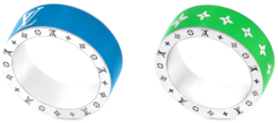 루이비통 레인보우 참 메탈 반지 남성용. M00278+M00279 Lookbook 루이비통 레인보우 참 메탈 반지 남성용. M00278+M00279