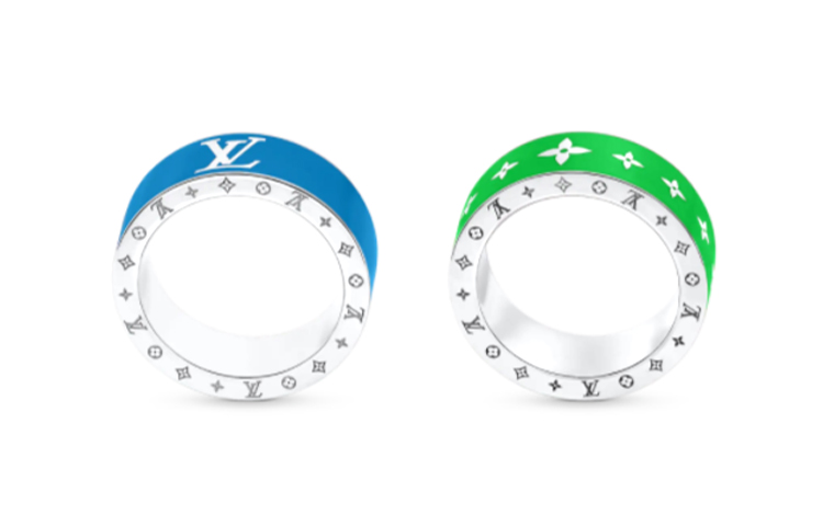 Shop 루이비통 레인보우 참 메탈 반지 남성용. M00278+M00279