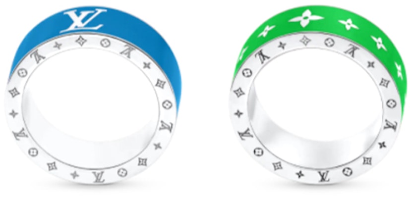 루이비통 레인보우 참 메탈 반지 남성용. M00278+M00279 Shop 루이비통 레인보우 참 메탈 반지 남성용. M00278+M00279