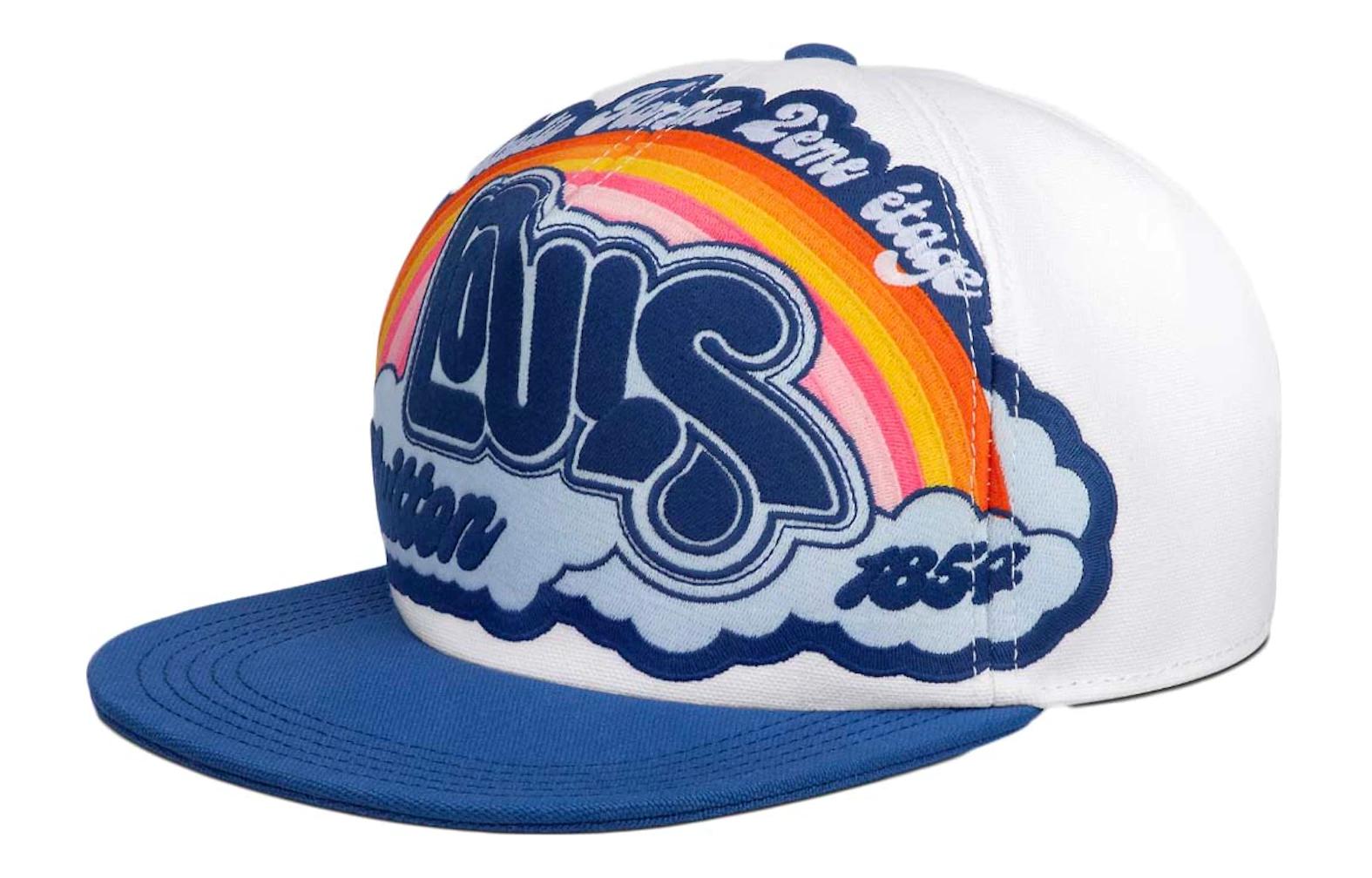 LOUIS VUITTON Rainbow Print Cotton Baseball Cap Unisex Couple Style. M8160L