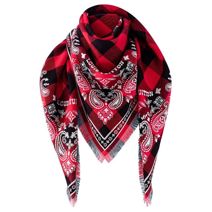 Louis Vuitton Red Knitted Cotton Scarf Unisex Couple Design. M90704 圖 3