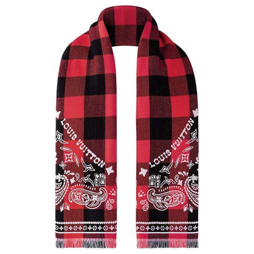 Louis Vuitton Red Knitted Cotton Scarf Unisex Couple Design. M90704 圖 4