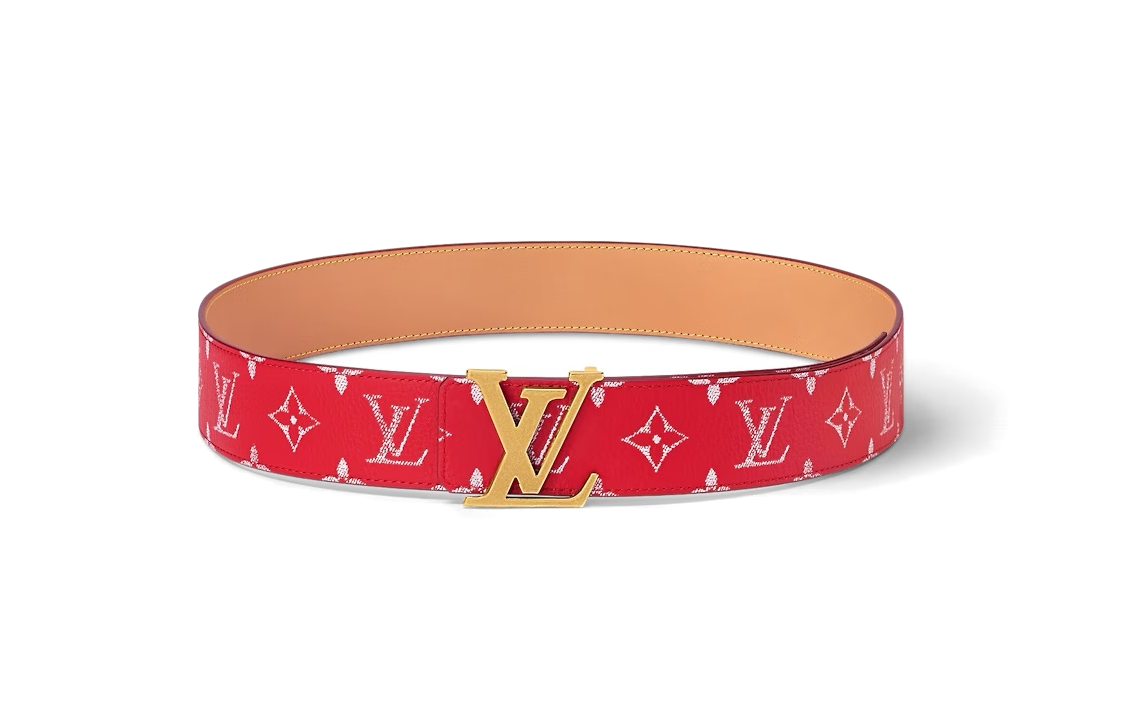 Louis Vuitton Red Leather Logo Belt for Men 4CM Width M8457U 圖 2