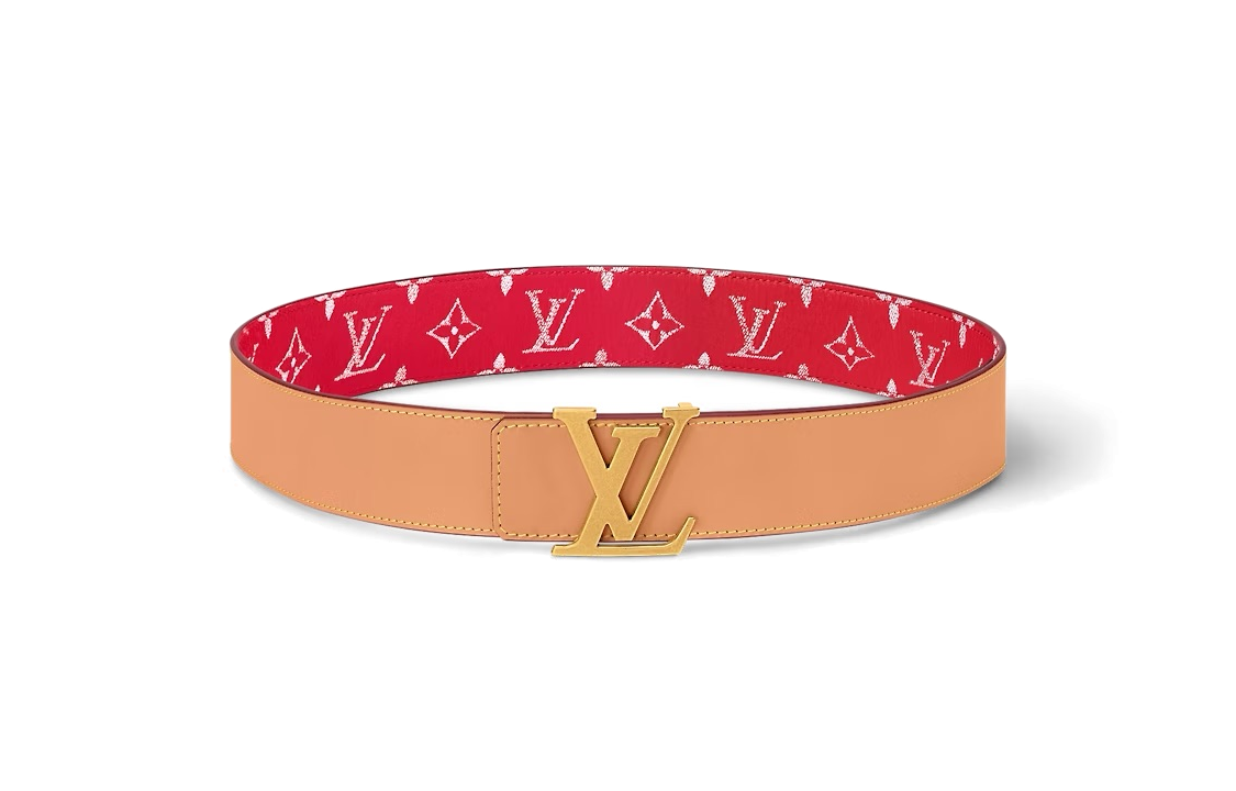 Louis Vuitton Red Leather Logo Belt for Men 4CM Width M8457U 圖 3