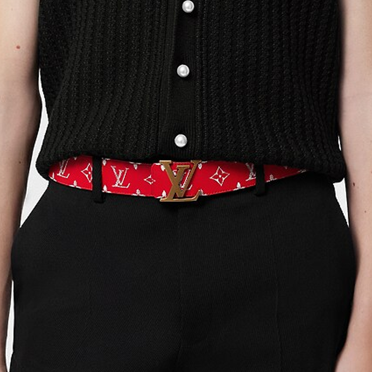 Louis Vuitton Red Leather Logo Belt for Men 4CM Width M8457U 圖 4