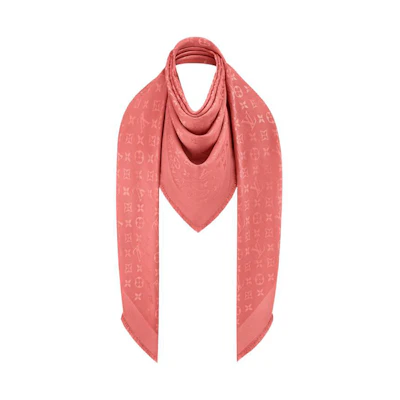 LOUIS VUITTON Red Logo Print Tassel Scarf Shawl Unisex情侣款. M78902
