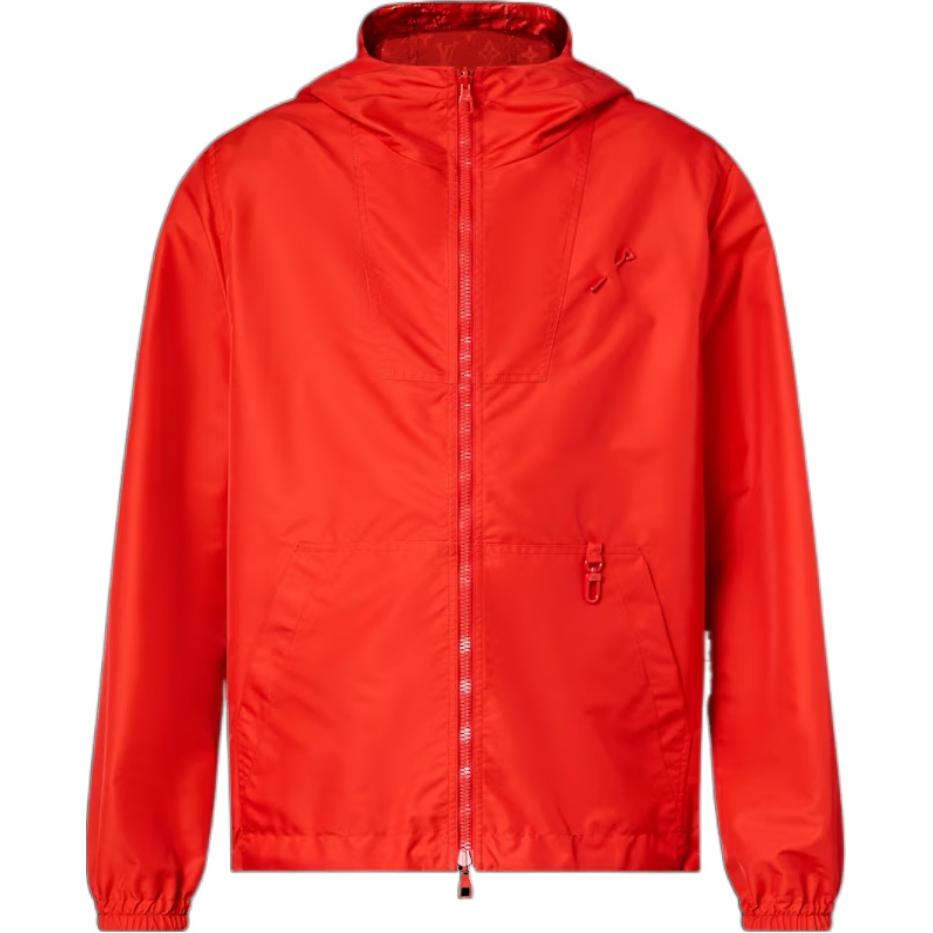 LOUIS VUITTON Red Reversible Solid Color Hooded Jacket for Men. 1AF603