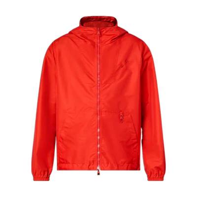 LOUIS VUITTON Red Reversible Solid Color Hooded Jacket for Men. 1AF603