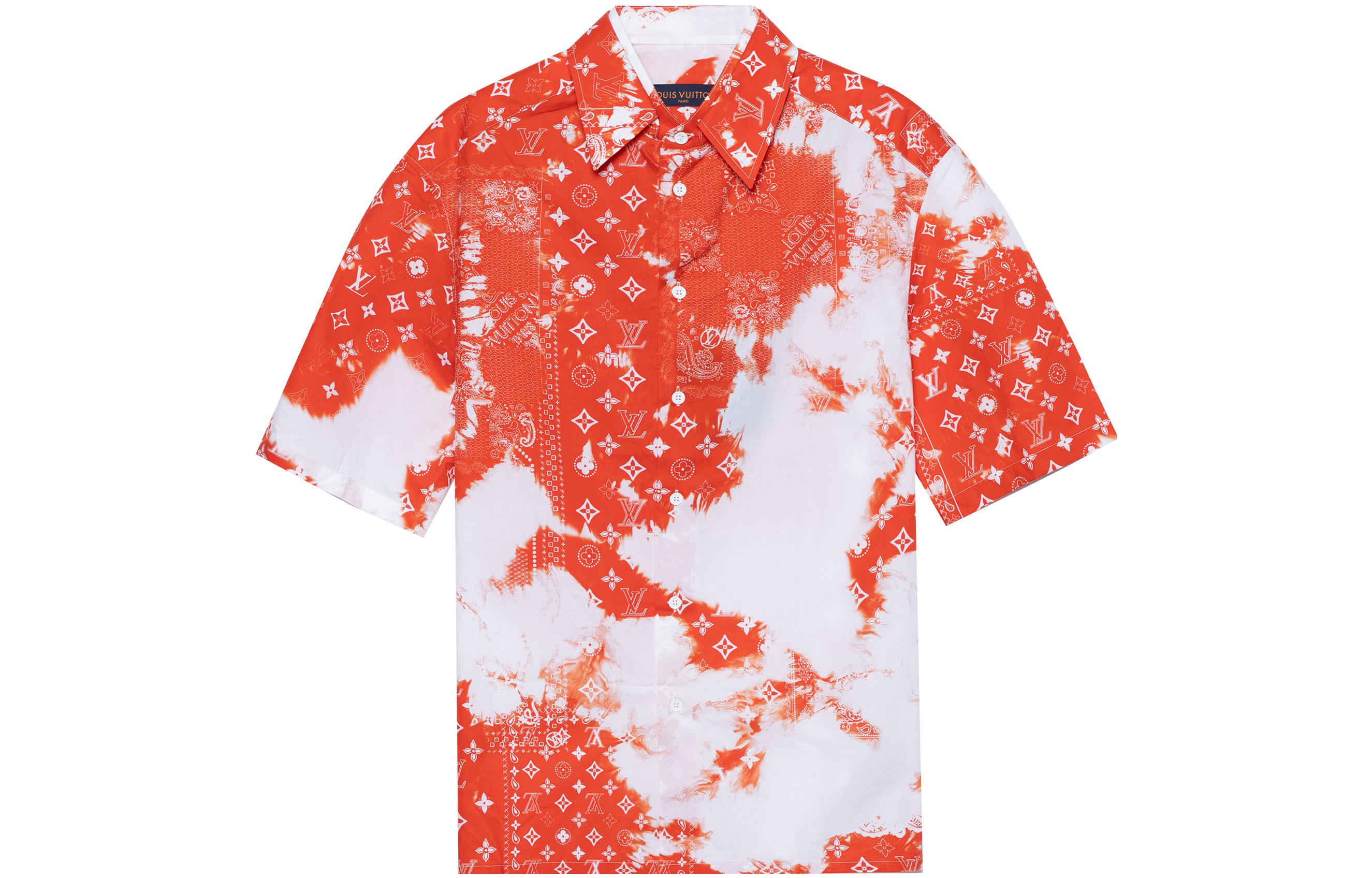Order Camiseta Roja Tie-Dye de Manga Corta con Logo LOUIS VUITTON para Hombre. 1AA7WP