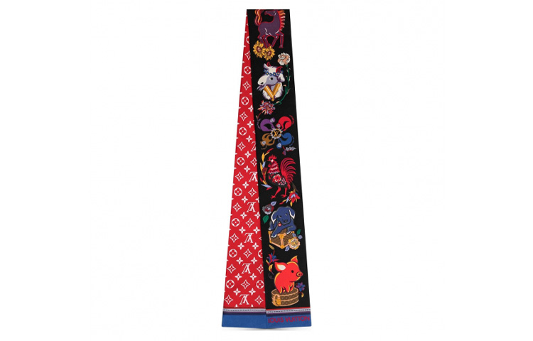 LOUIS VUITTON Red Twilly Scarf - Chinese Zodiac Collection. M11900 圖 2