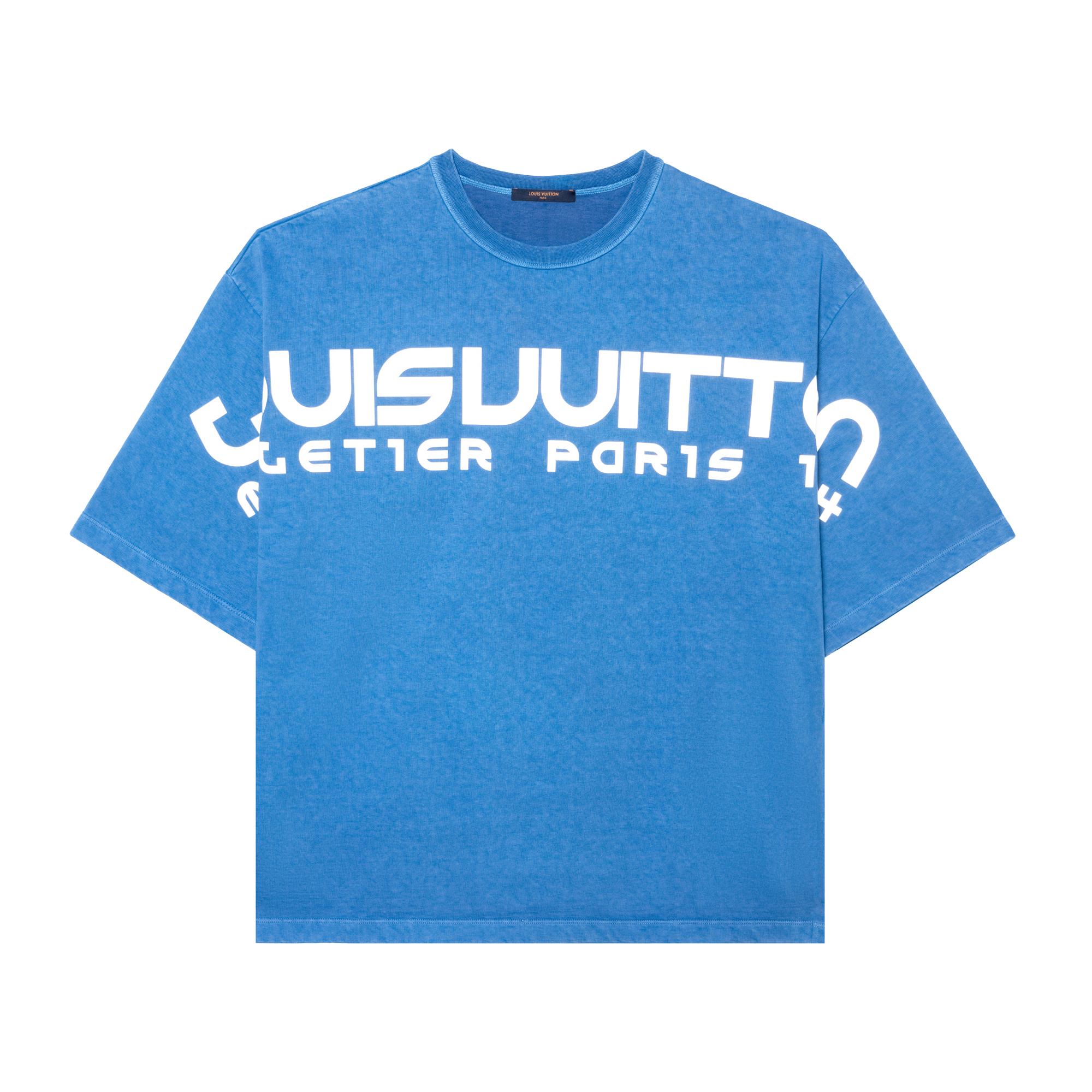 Louis Vuitton Reflective Logo Blue T-Shirt for Men 1A40QP