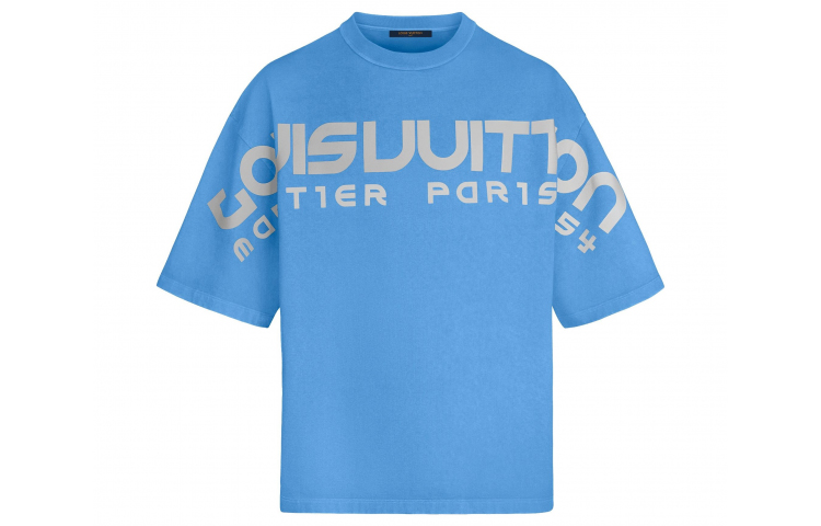 Louis Vuitton Reflective Logo Blue T-Shirt for Men 1A40QP 圖 2