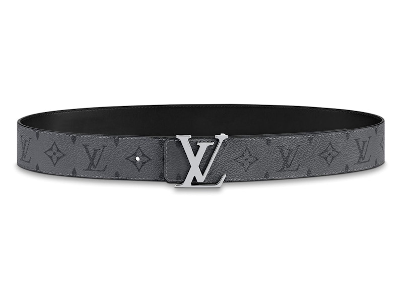 Louis Vuitton Reversible Belt Initiales Monogram Eclipse Reverse 40MM Gray