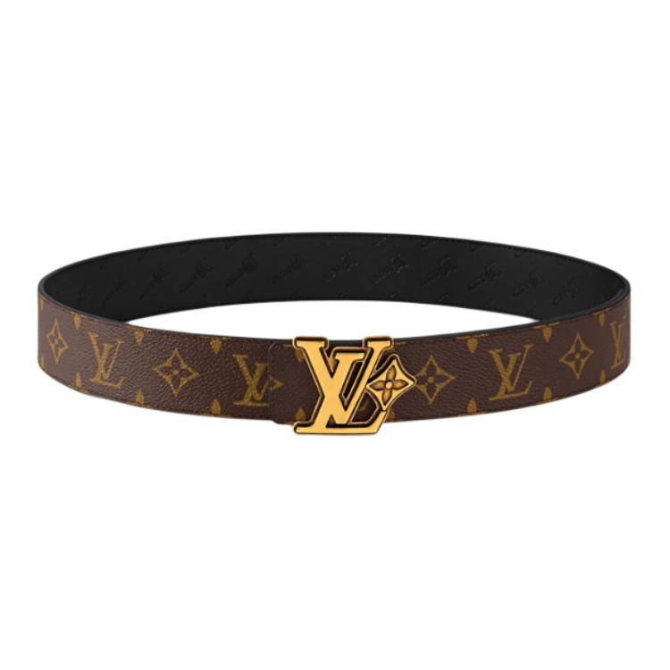 Louis Vuitton Reversible Coated Canvas Leather Belt Brown 4CM Wide M4061T