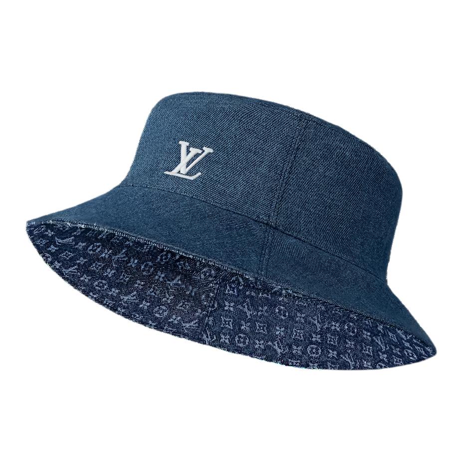 LOUIS VUITTON Reversible Cotton Bucket Hat Denim Blue Mens. M7705L