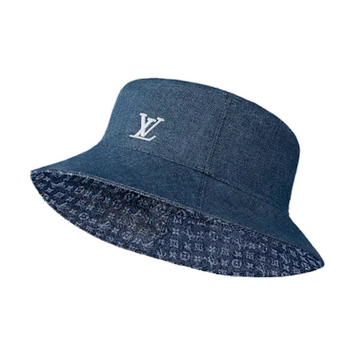 LOUIS VUITTON Reversible Cotton Bucket Hat Denim Blue Mens. M7705L