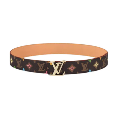 Louis Vuitton Reversible Leather Belt Brown Mens 4CM Wide Smooth Buckle M8586T
