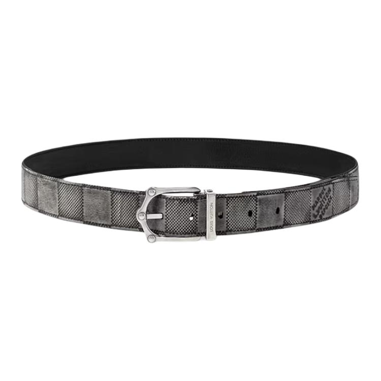 Louis Vuitton Reversible Leather Belt Grey/Black 3cm Width M4378S