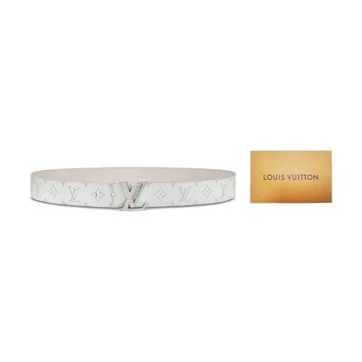 Louis Vuitton Reversible Leather Belt White 4cm Smooth Buckle M0158