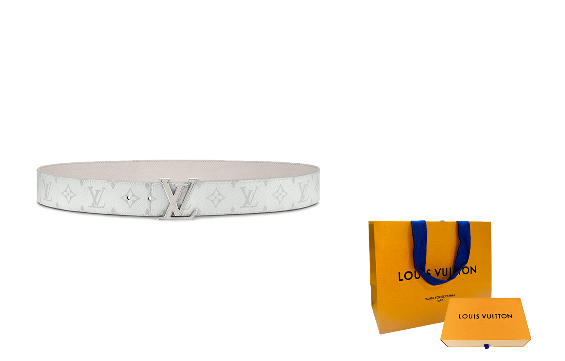 Order 路易威登可雙面穿搭白色皮革皮帶 4cm 平滑扣 M0158