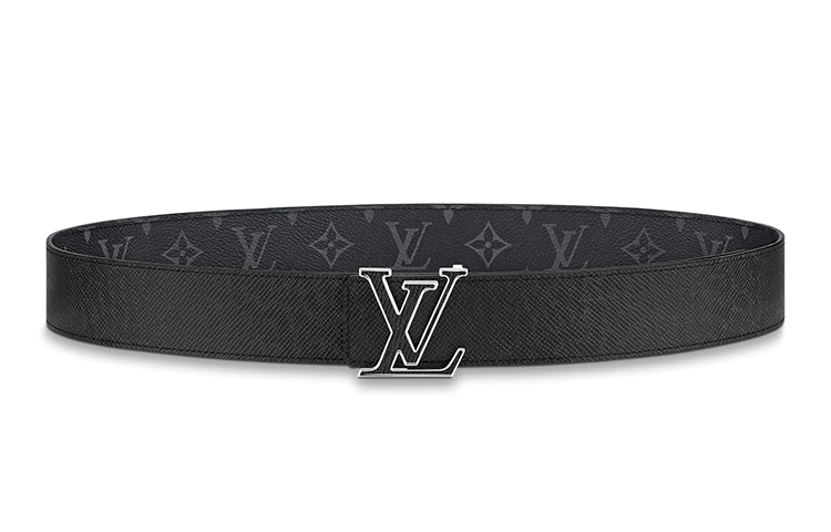 Louis Vuitton Reversible Leather Canvas Belt Black 4cm with Original Box M0157