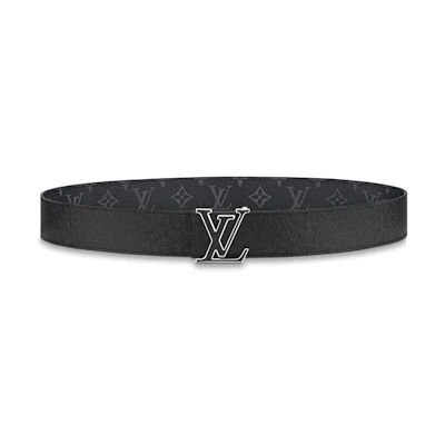Louis Vuitton Reversible Leather Canvas Belt Black 4cm with Original Box M0157