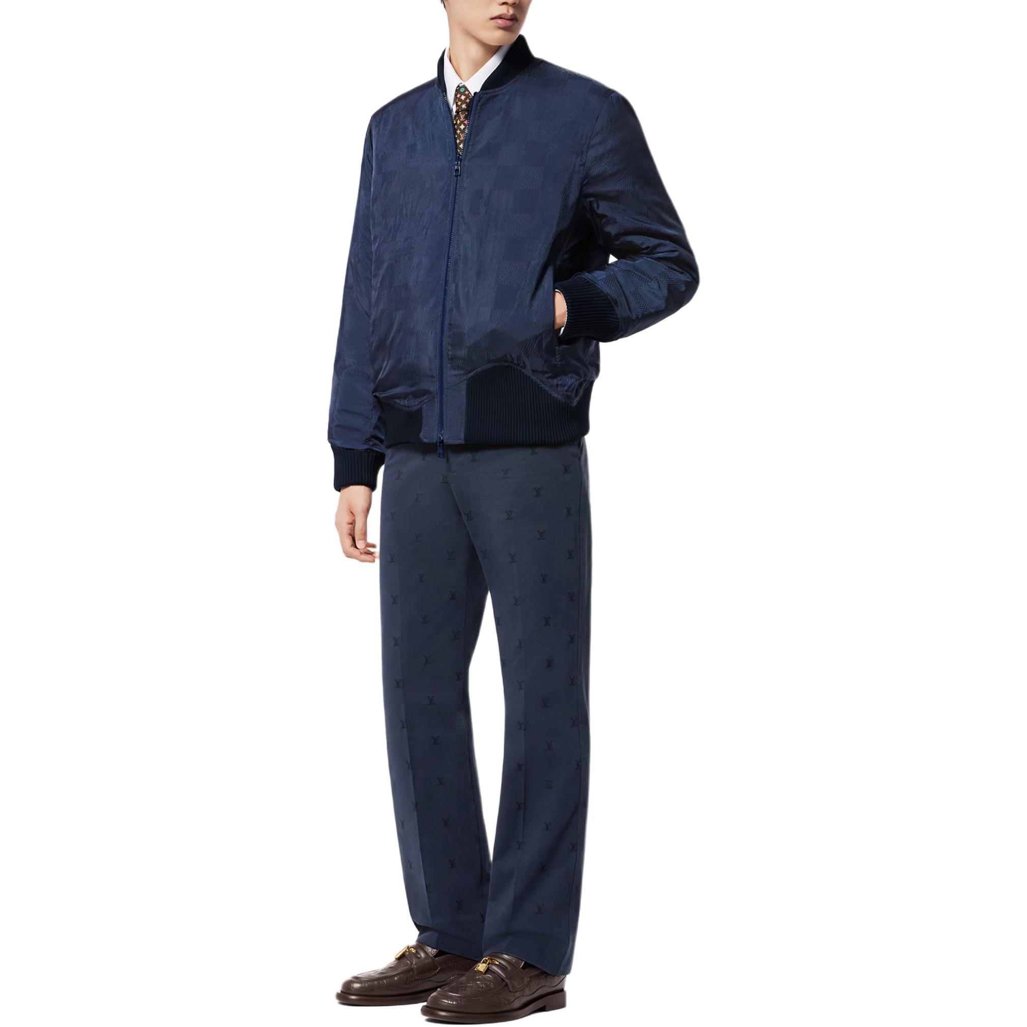 Lookbook Louis Vuitton 可翻轉皮革尼龍拉鍊外套 海軍藍 1AFPX7