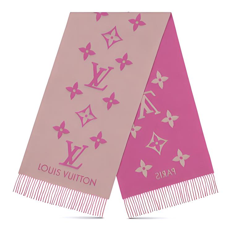 Louis Vuitton Reversible Tassel Cashmere Scarf Unisex M76066