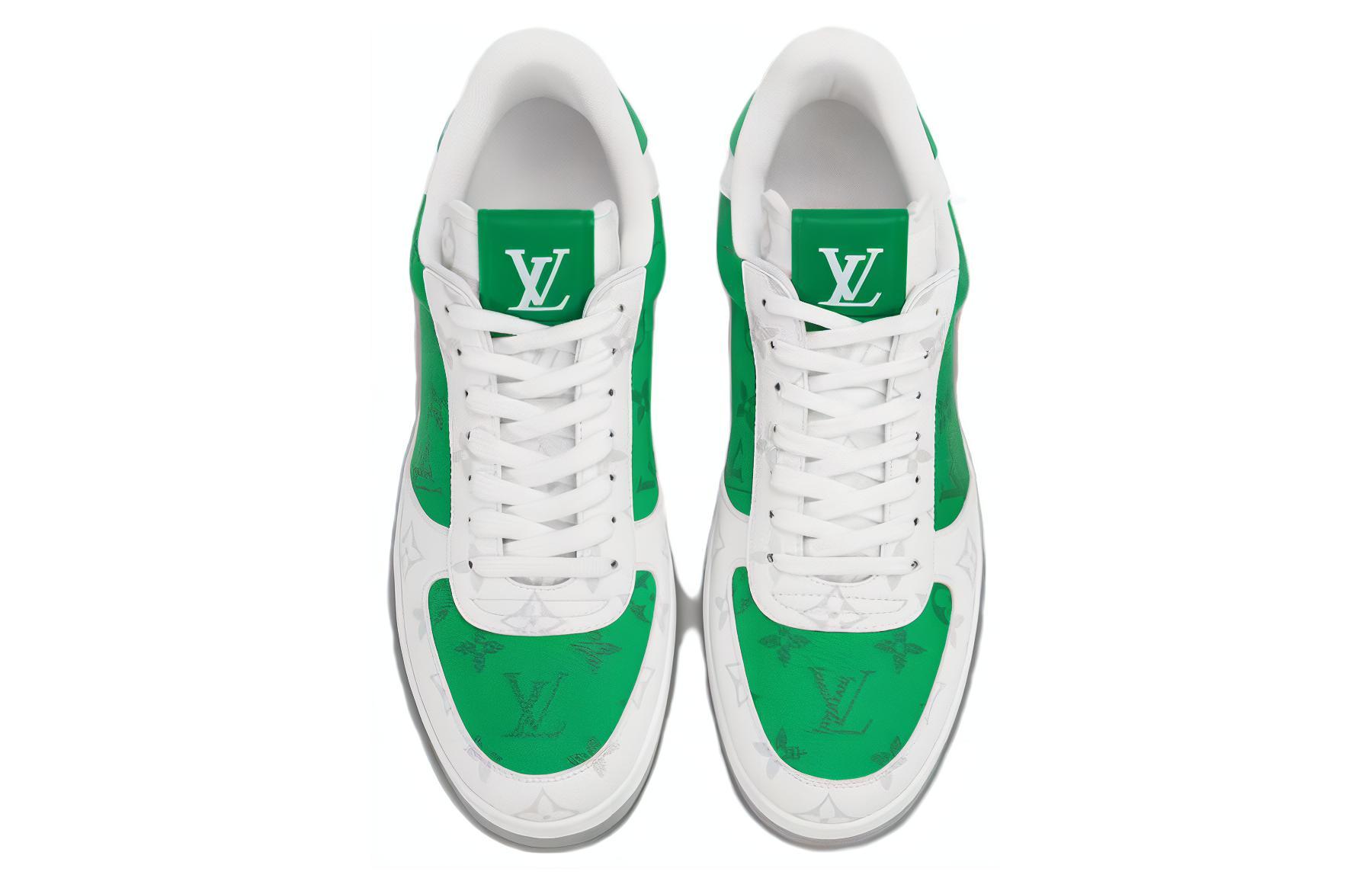 Lookbook LOUIS VUITTON Rivoli 帆布 圓頭 繫帶 低筒 運動鞋 男款 白綠