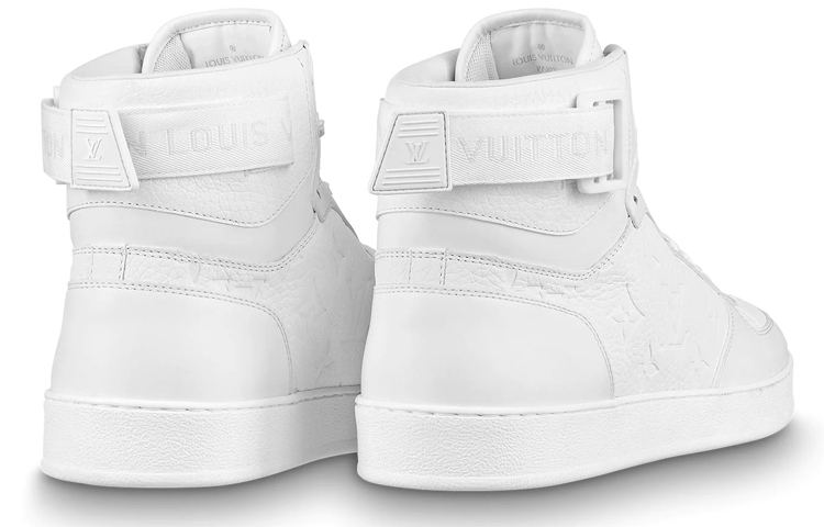 Shop Louis Vuitton Rivoli ''Sneaker Alta in Pelle Bianca Testurizzata'' 1A5US