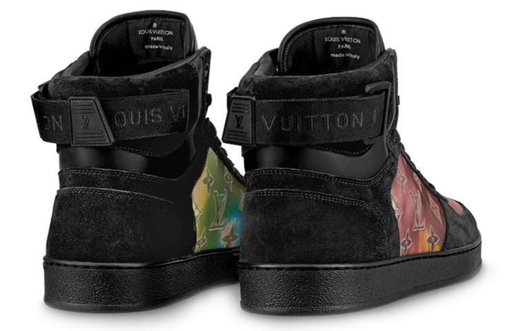 Lookbook Louis Vuitton Rivoli Ankle Sneakers ''Schwarz mit bunten Monogramm-Patches'' 1A5I47