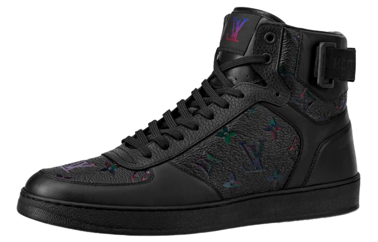 Louis Vuitton Rivoli Ankle Sneakers 'Black with Multi-color Monogram' 1A7W8I