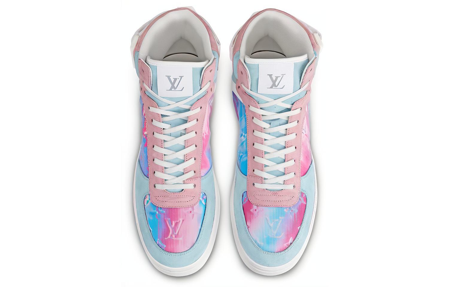 Shop 路易威登 Rivoli 蓝粉色高帮运动鞋 1A5HEP