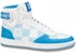 Louis Vuitton Rivoli Ankle Sneakers 'Putih dengan Perincian Kotak Biru' 1AA0D5