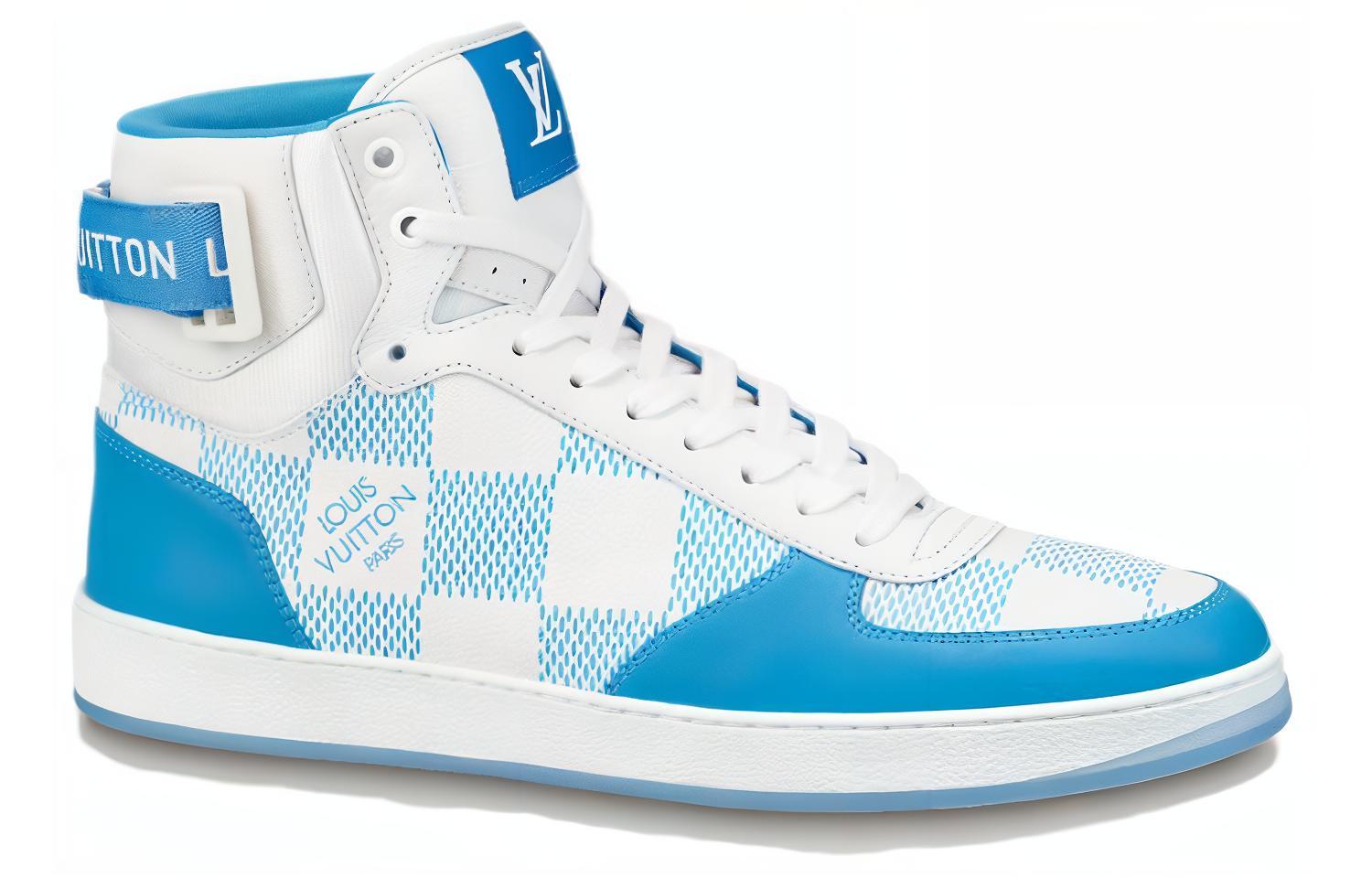 Order Louis Vuitton Rivoli Sneakers Alte ''Bianco con Quadri Blu'' 1AA0D5