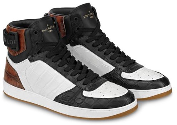 Louis Vuitton Rivoli High 'Embossed Croc Black White Brown' 1A4UFI Order Louis Vuitton Rivoli High 'Embossed Croc Black White Brown' 1A4UFI