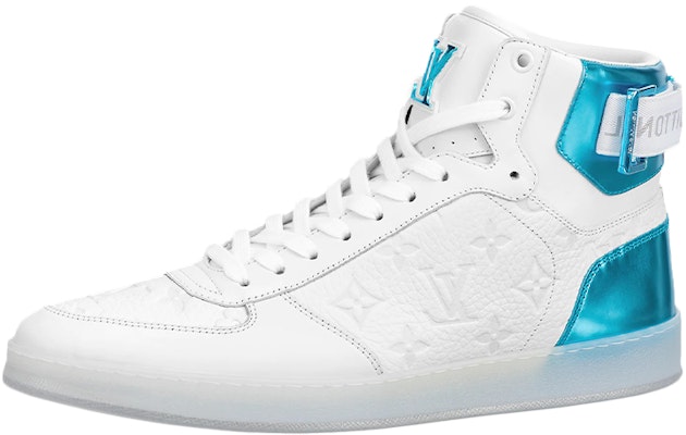 Louis Vuitton Rivoli Ankle Sneakers 'White Monogram with Metallic Blue' 1A8V8Q Buy Louis Vuitton Rivoli Ankle Sneakers 'White Monogram with Metallic Blue' 1A8V8Q
