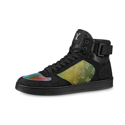 LV Rivoli Ankle Sneakers 'Black with Colorfull Monogram Patches'