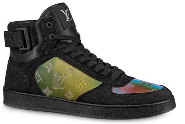 Louis Vuitton Rivoli Ankle Sneakers 'Black with Colorfull Monogram Patches' 1A5I47 Order Louis Vuitton Rivoli Ankle Sneakers 'Black with Colorfull Monogram Patches' 1A5I47