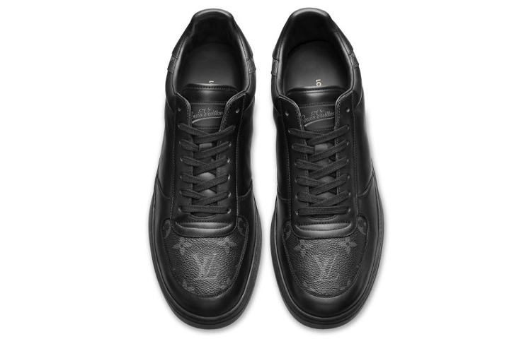 Shop 路易威登 Rivoli 牛皮 平紋運動 時尚板鞋 男款 黑色