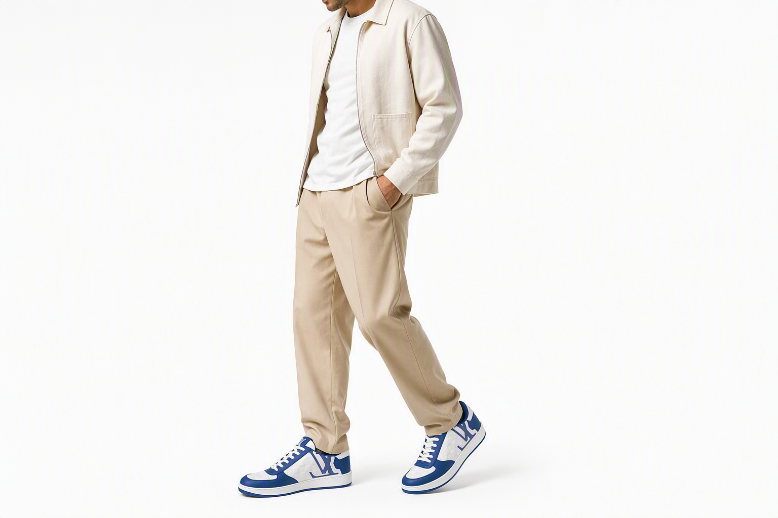 Order LOUIS VUITTON Rivoli 皮革 低筒繫帶 時尚板鞋 男款 藍白