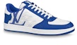 Order Louis Vuitton Rivoli Sneakers 'Putih Plaid dengan Logo Biru di Sisi' 1ABFEX