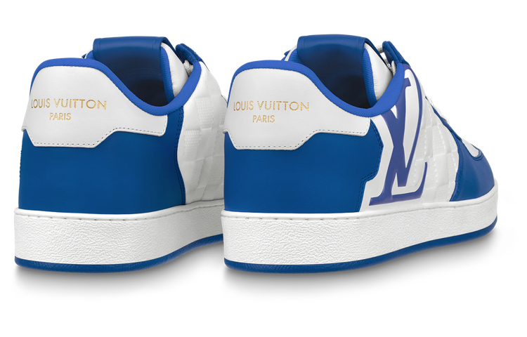 Lookbook Louis Vuitton Rivoli Zapatillas 'Blanco Cuadros con Logo Azul Lateral' 1ABFEX